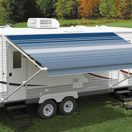 14ft Ocean Blue Dune Roll Out Awning (No Arms)