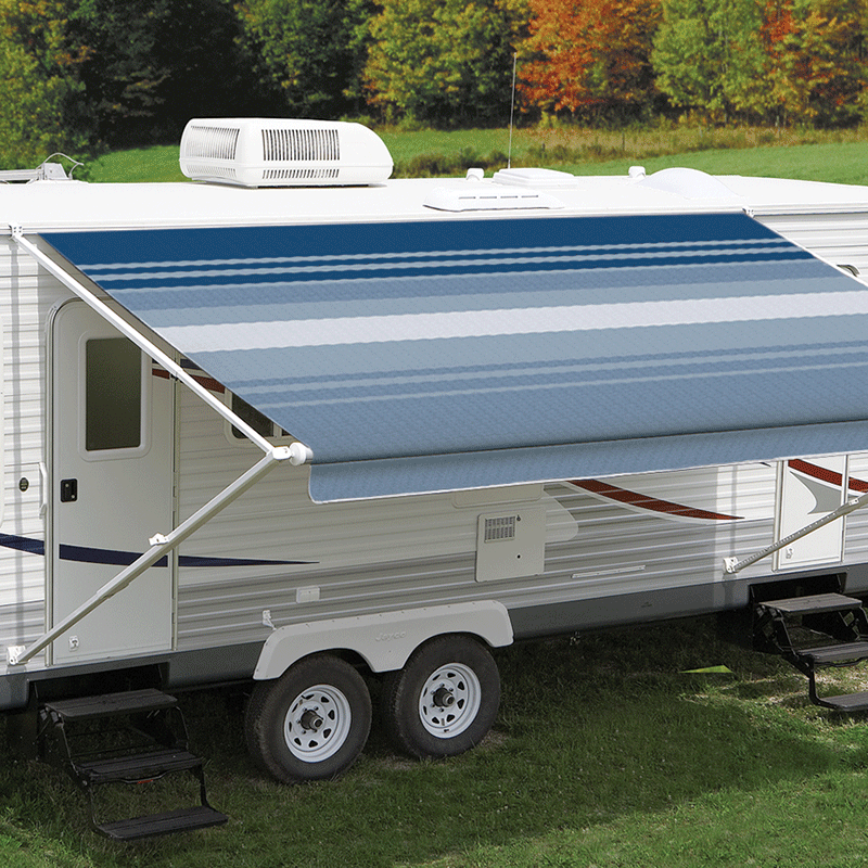 14ft Ocean Blue Dune Roll Out Awning (No Arms)