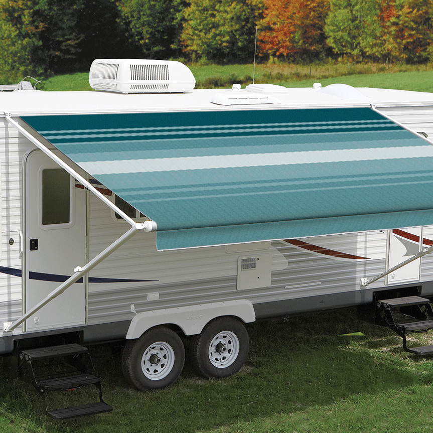 14ft Teal Dune Roll Out Awning (No Arms)