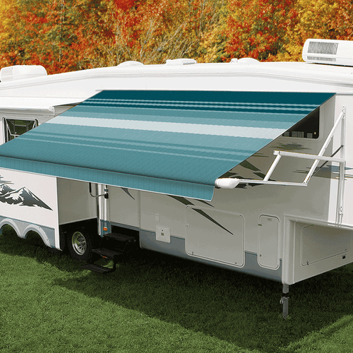 15ft Teal Dune Roll Out Awning (No Arms)