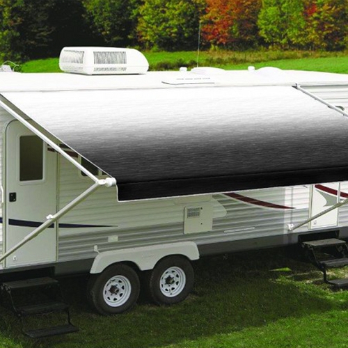 11ft Black Shale Fade Roll Out Awning (No Arms). c/w Black Springs