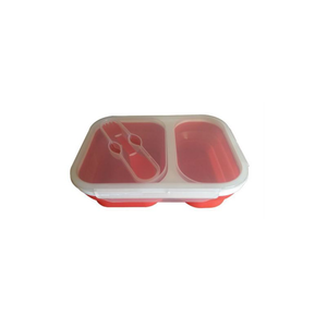Collapsible Silicone 2 Compartment Lunchbox