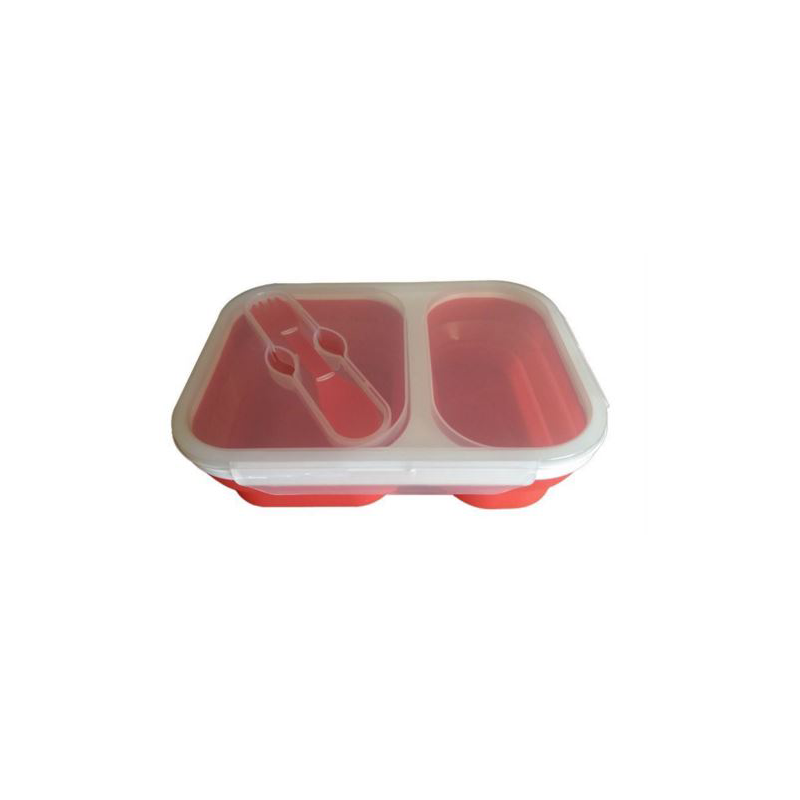 Collapsible Silicone 2 Compartment Lunchbox