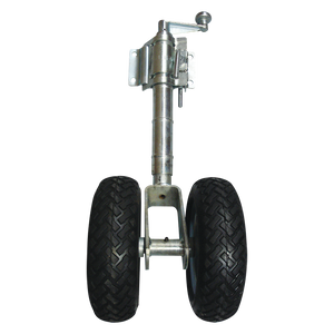 Solid Rubber Twin Jockey Wheel (With Clamp)