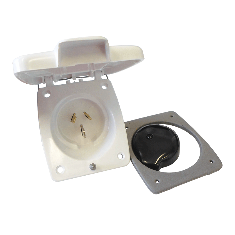 Clipsal White External 15AMP Power Inlet (3 PIN)