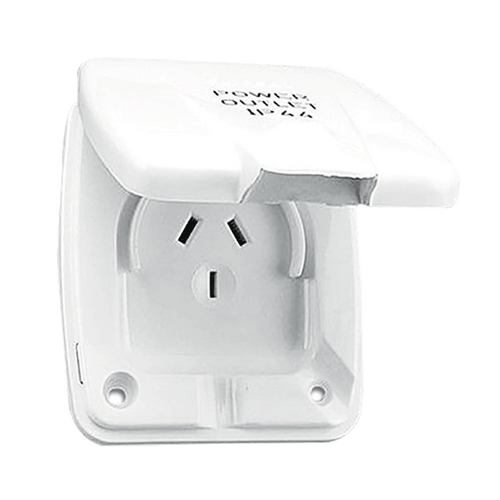 Clipsal White External 10AMP Power Outlet (3 PIN)