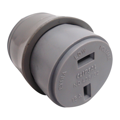 Clipsal 438/32 Fixed Polarity Cord Socket Grey
