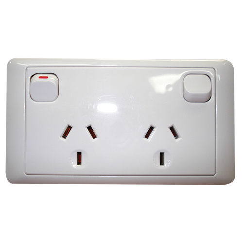 CMS Double Power Outlet - White.