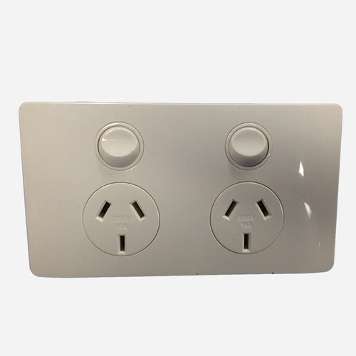 CMS Power Outlet Double Natural White
