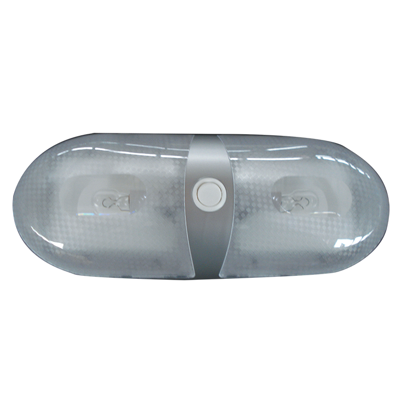 Silver Dual Interior Dome Light 12V