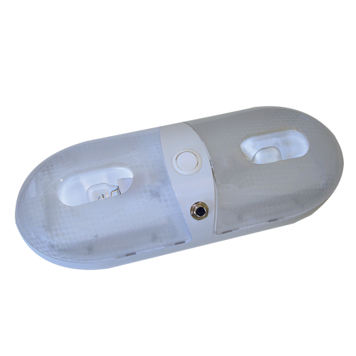 White Dual Interior Dome Light 12V With Powerjack