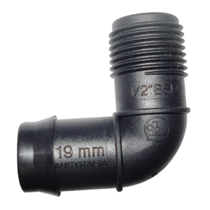 19mm Barbed x 1/" BSP Male Threaded Elbow
