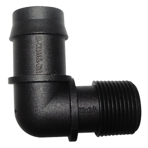 25mm Barbed x 3/4" BSP Male Threaded Elbow