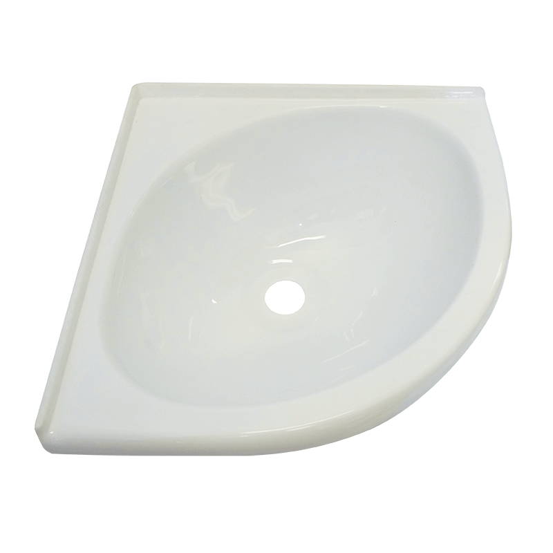 White Acrylic Corner Sink Bowl