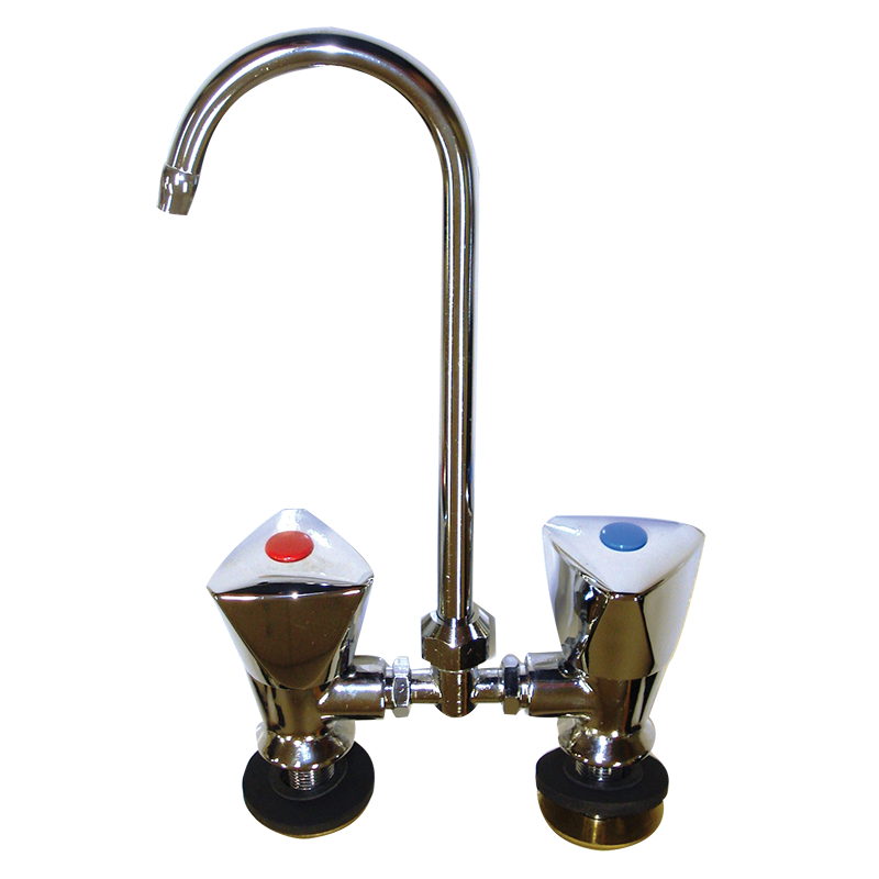 Hot and Cold Mixer Faucet Chrome with Folding/Swivel Spout