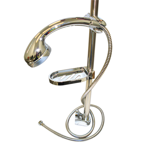 Coast Chrome Shower Rail With Hose & Soap Dish