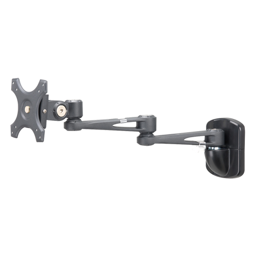 Sphere Double Arm Wall Mount Monitor Bracket (Black)