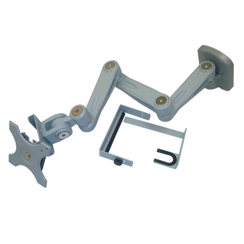 Sphere Triple Arm Wall Mount Monitor Bracket With Lock (Silver)